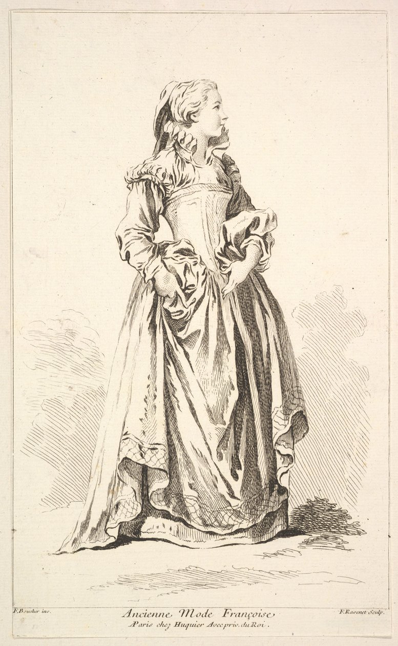 Ancienne Mode Françoise, from Recueil de diverses figures étrangères by Simon Francois Ravenet