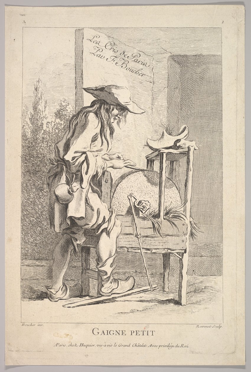Gaigne Petit (Frontispiece from Le Cris de Paris) by Simon Francois Ravenet
