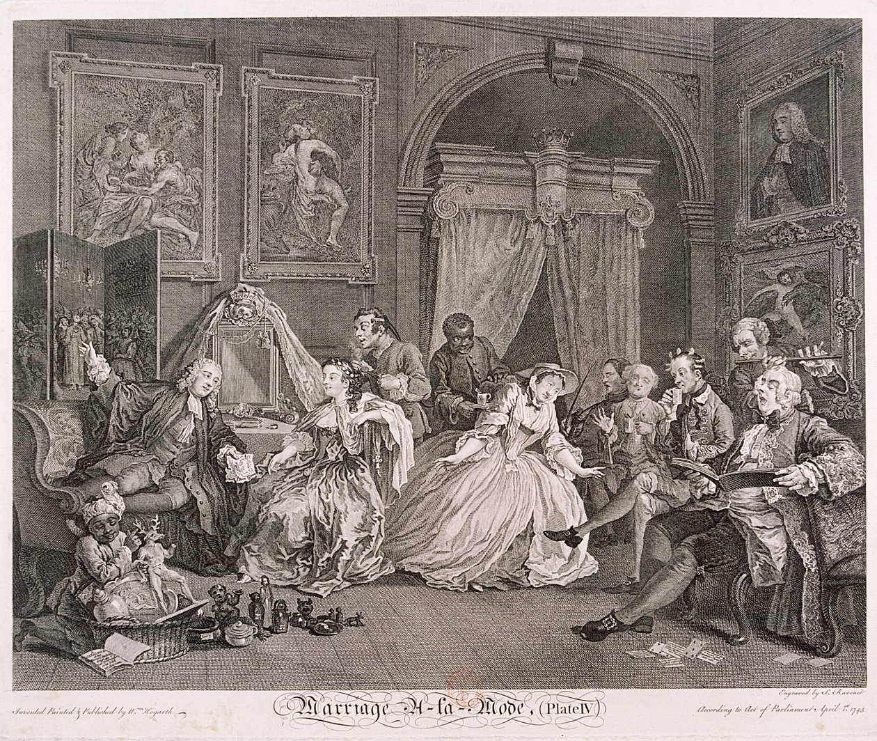 Marriage a la Mode, Plate IV by Simon Francois Ravenet