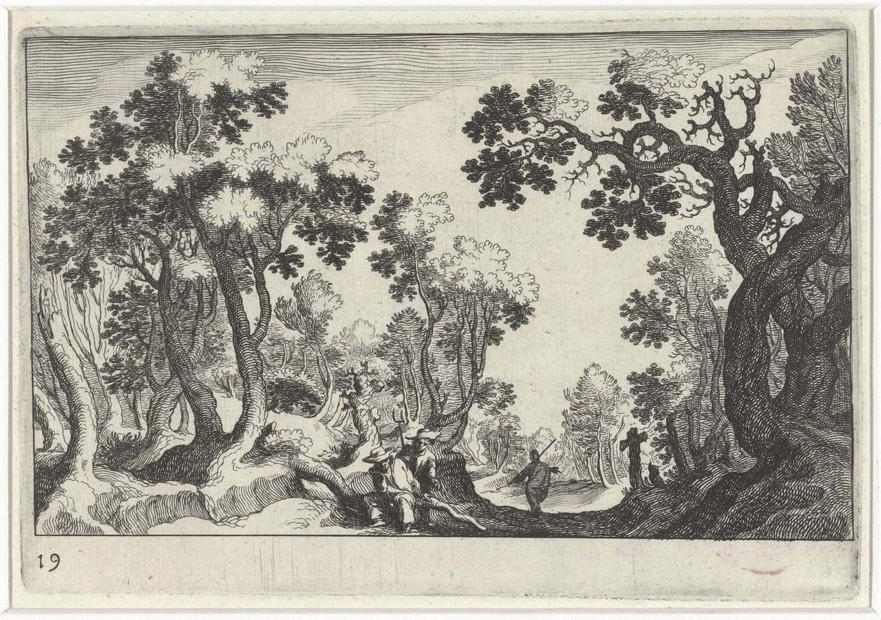 Forest Landscape with Farmers by Simon Frisius