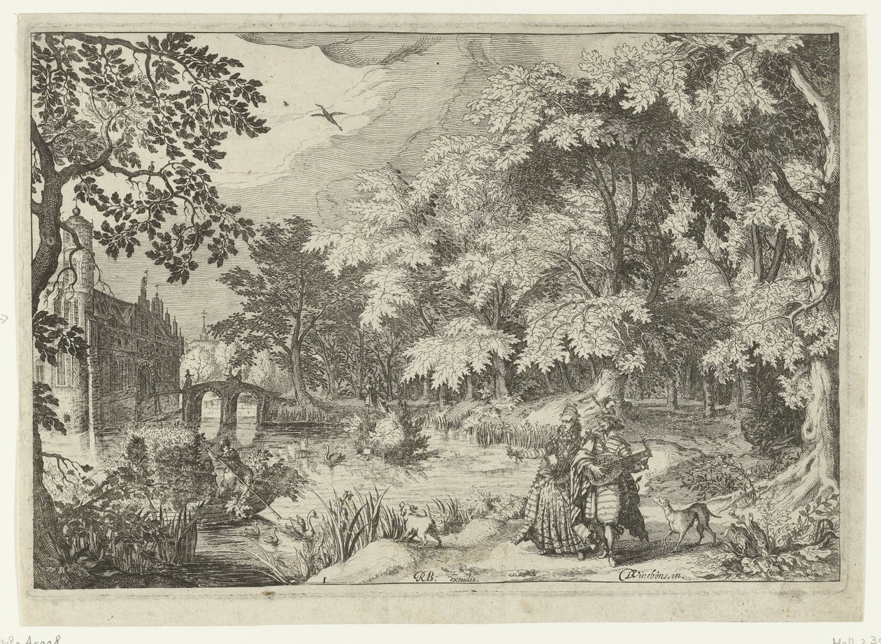 View of a Forest with Castle Loenersloot by Simon Frisius