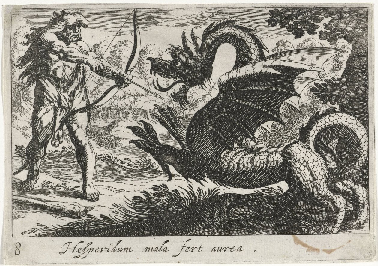 Hercules Killing the Dragon Ladon by Simon Frisius