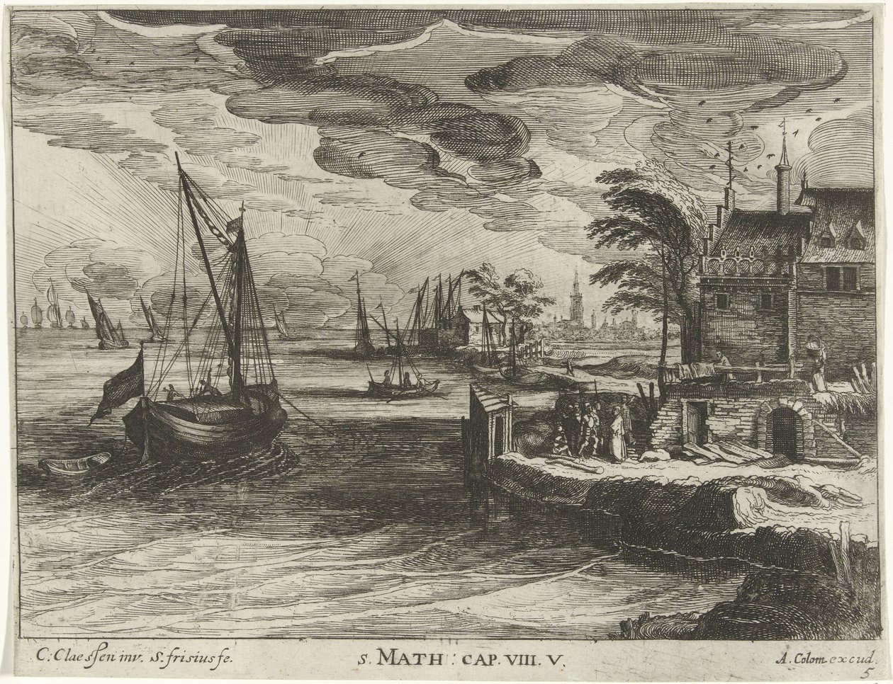 Landscape with Christ and the Centurion of Capernaum (Landscapes with Scenes from the Life of Christ series) by Simon Frisius