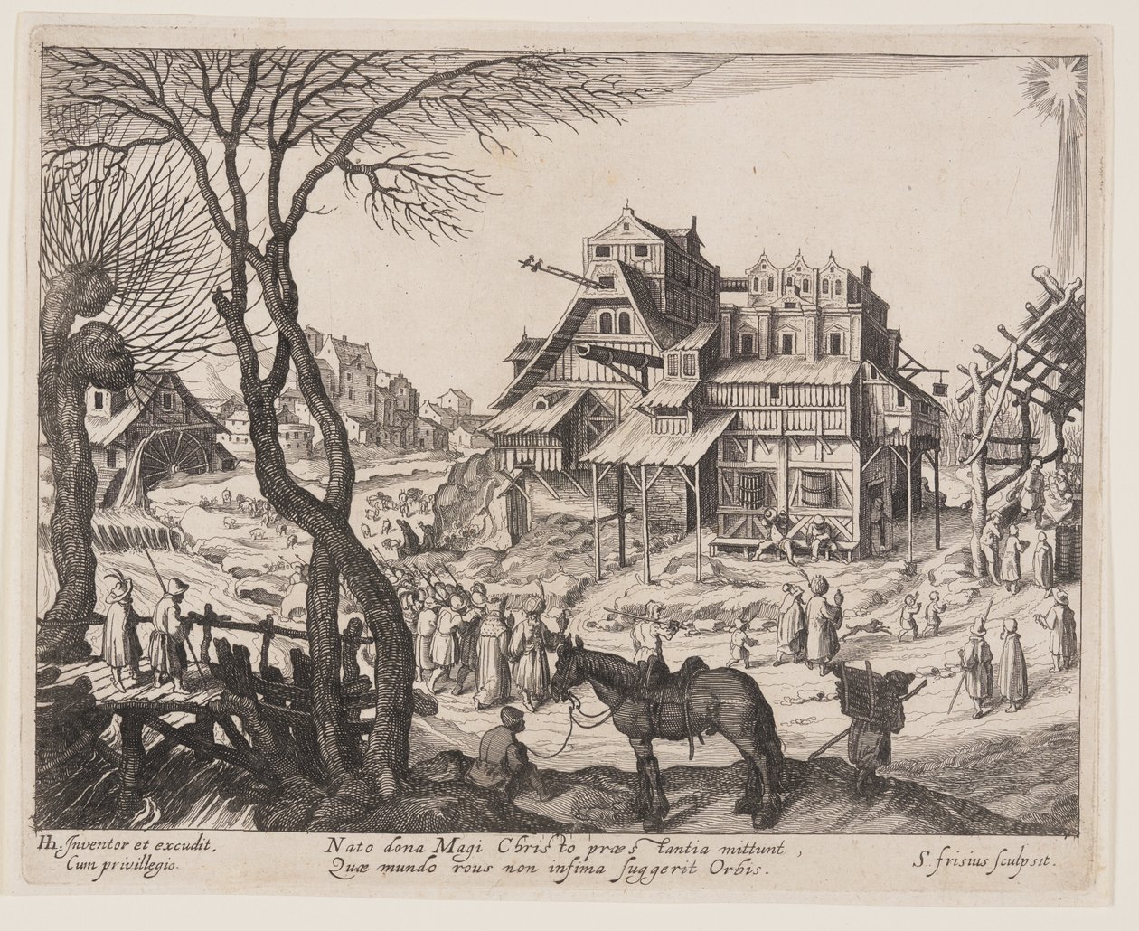 The Adoration of the Magi, from Landscapes with Scenes from the Life of Christ by Simon Frisius