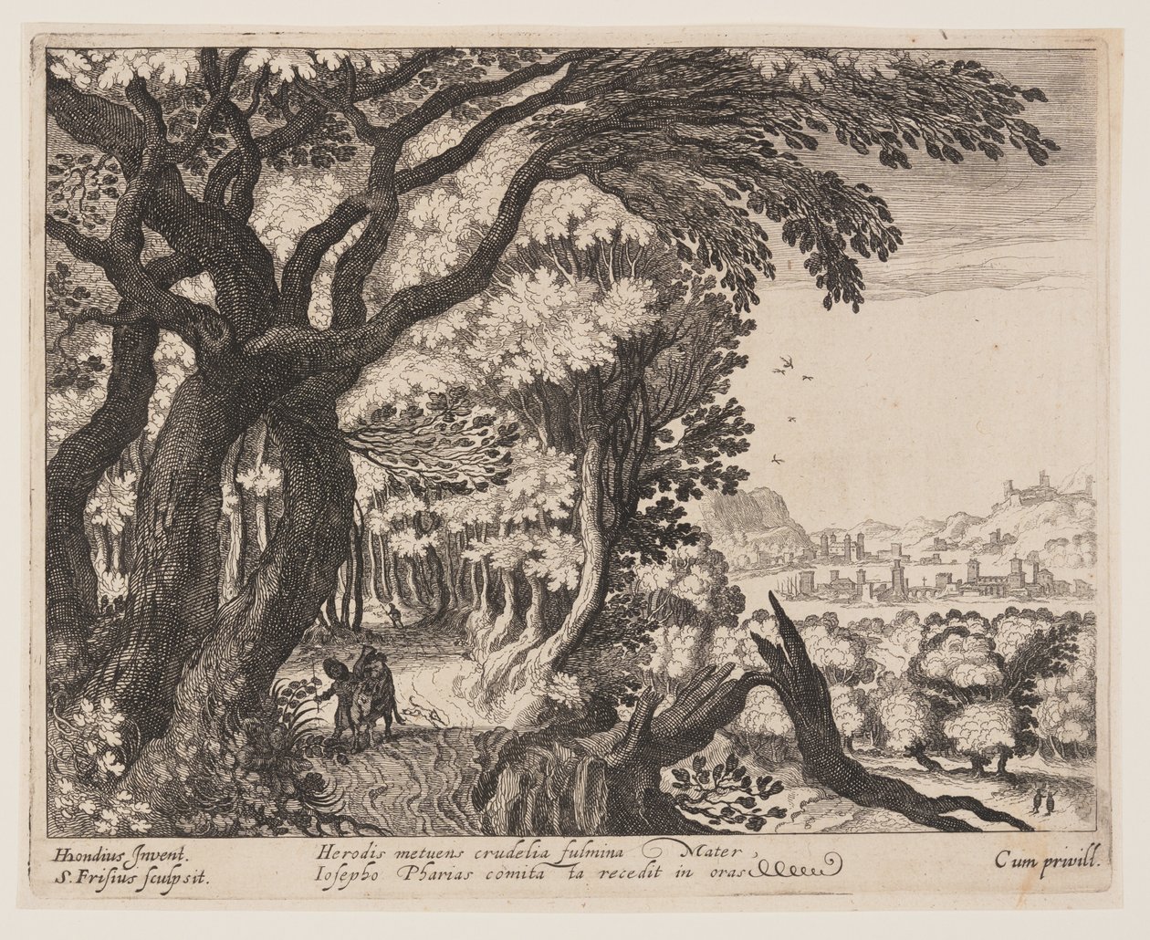 The Flight into Egypt, from Landscapes with Scenes from the Life of Christ by Simon Frisius