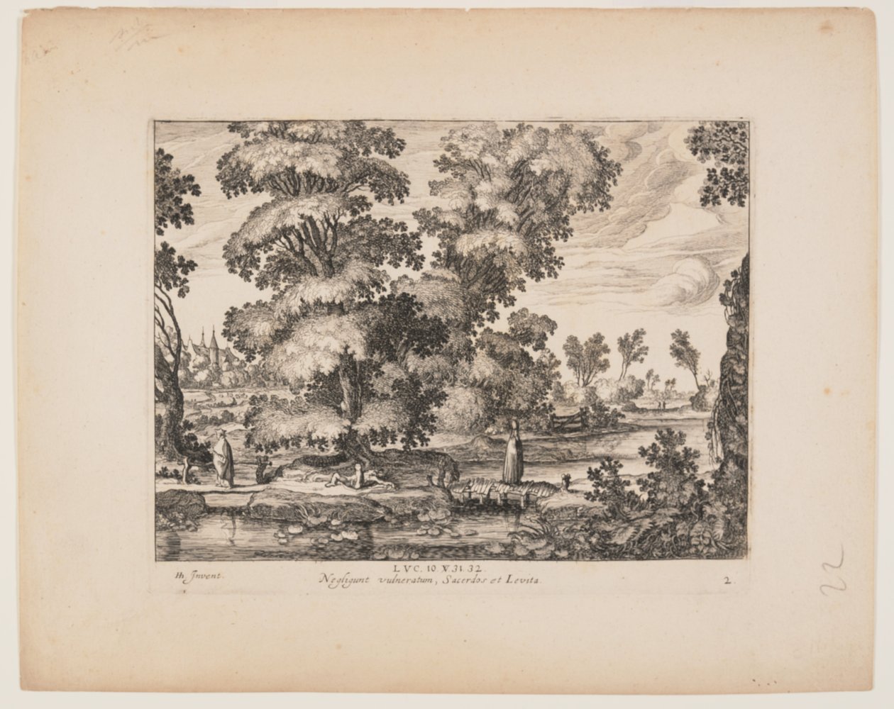 The Priest Passing the Man, from Landscapes with the Story of the Good Samaritan by Simon Frisius