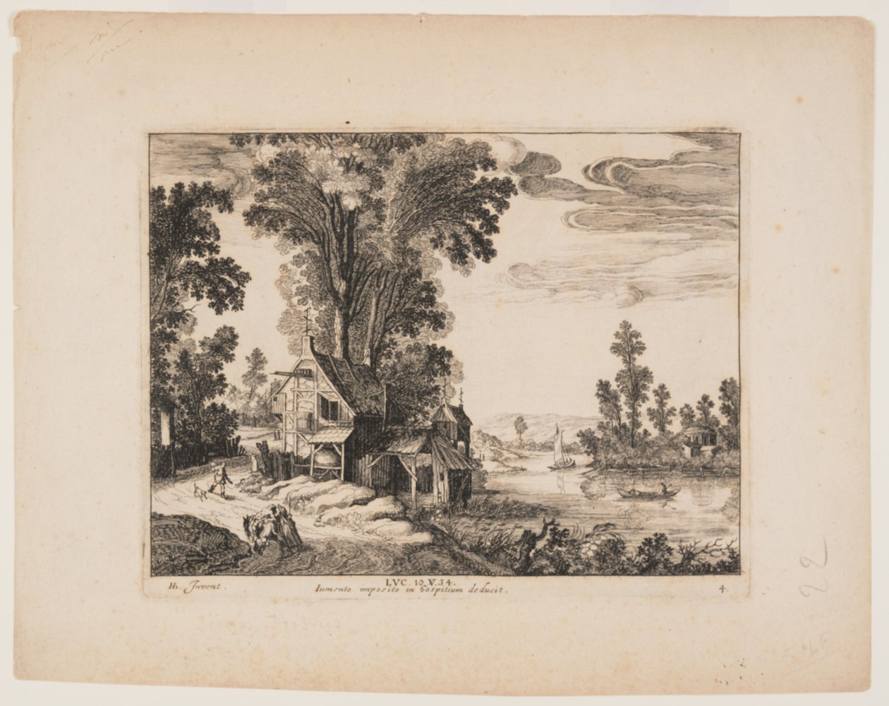 The Samaritan Approaches the Inn, from Landscapes with the Story of the Good Samaritan by Simon Frisius
