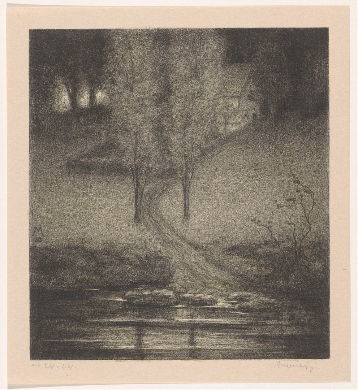 Poplars by a Stream by Simon Moulijn (signed by artist)
