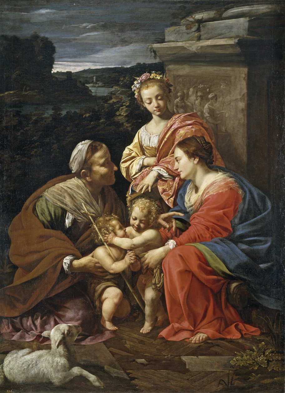 Virgin and child with John the Baptist as a Boy, Saint Elizabeth and Saint Catherine, 1625-1626 by Simon Vouet
