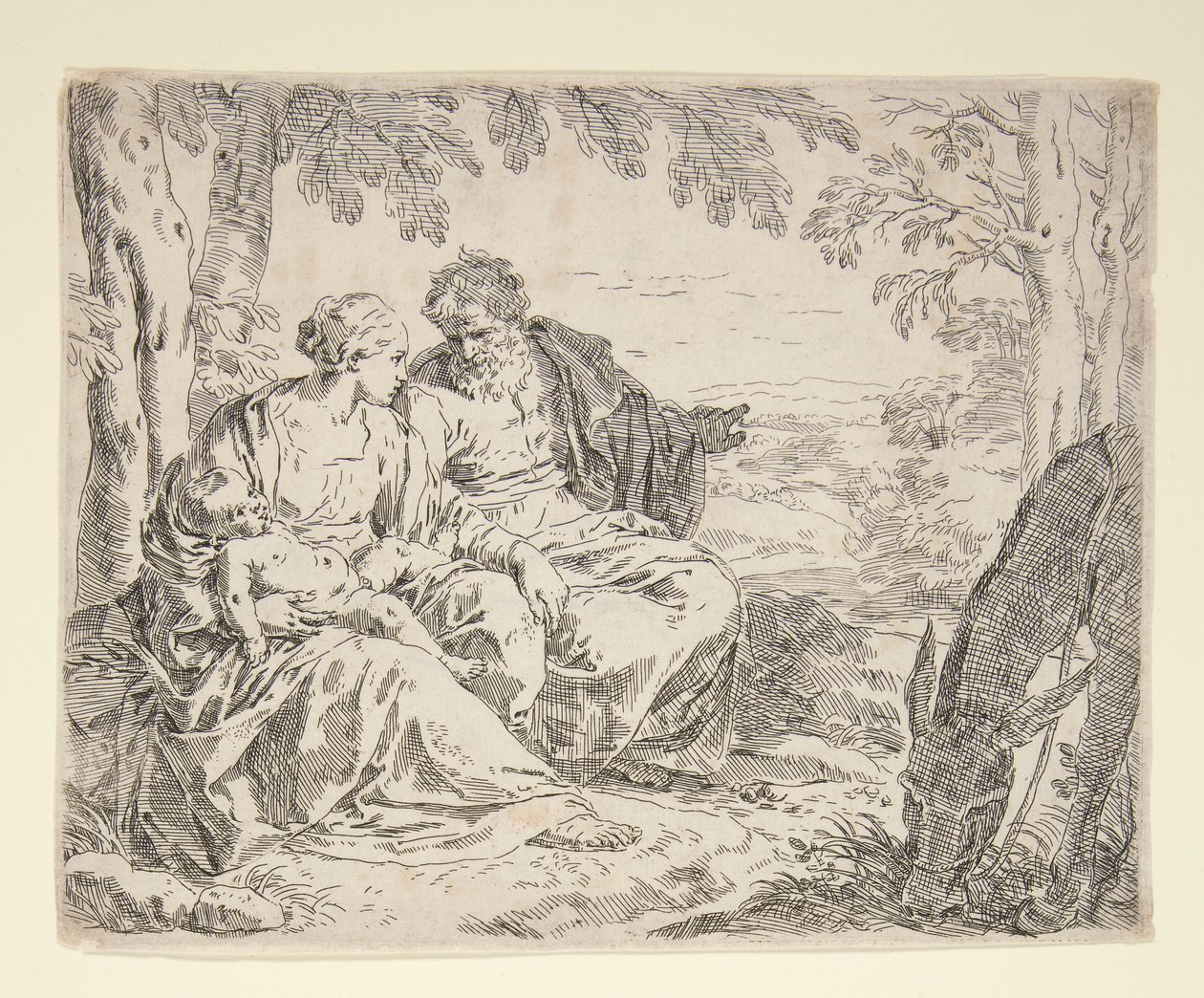 Rest on the Flight into Egypt by Simone Cantarini