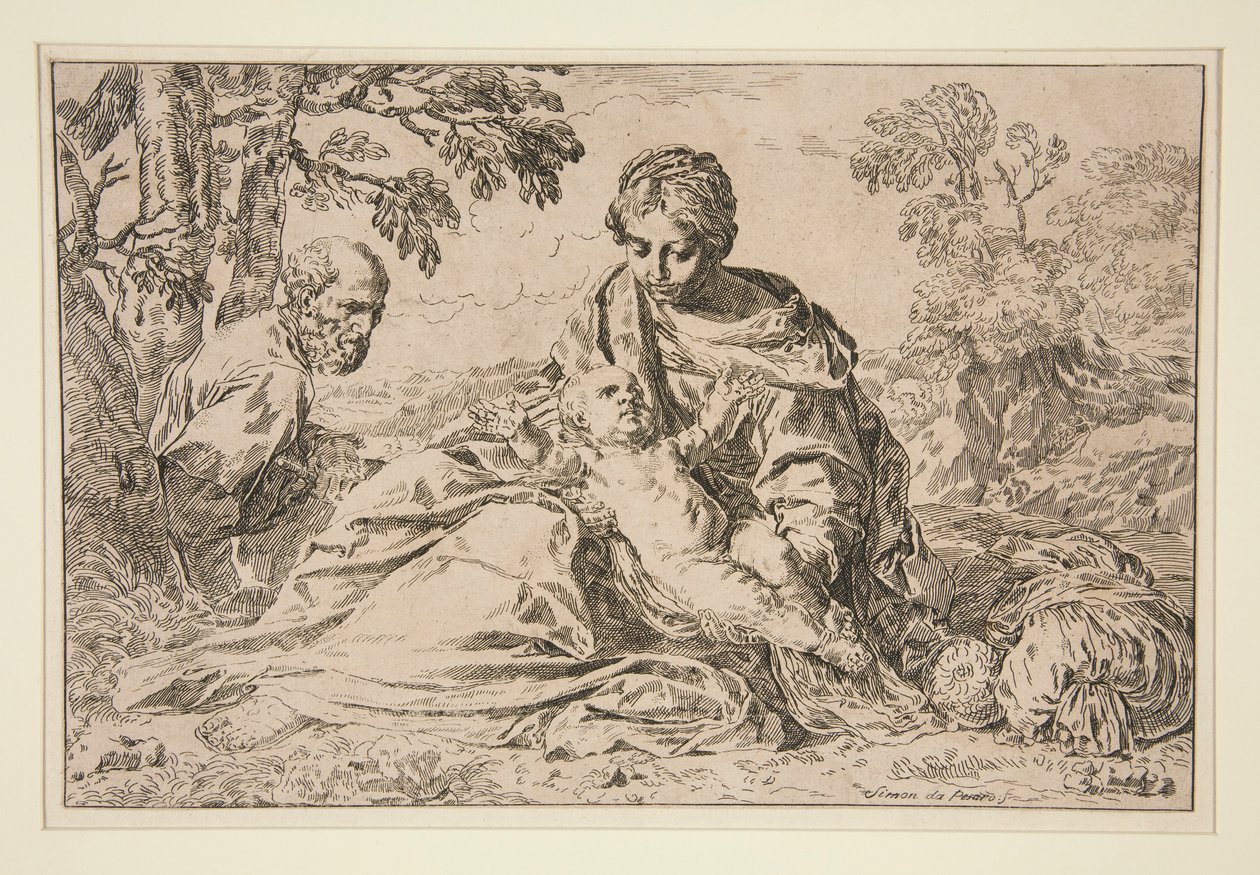 Rest on the Flight into Egypt by Simone Cantarini