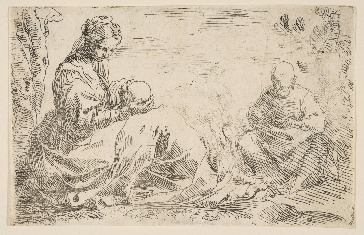 Rest on the Flight into Egypt by Simone Cantarini