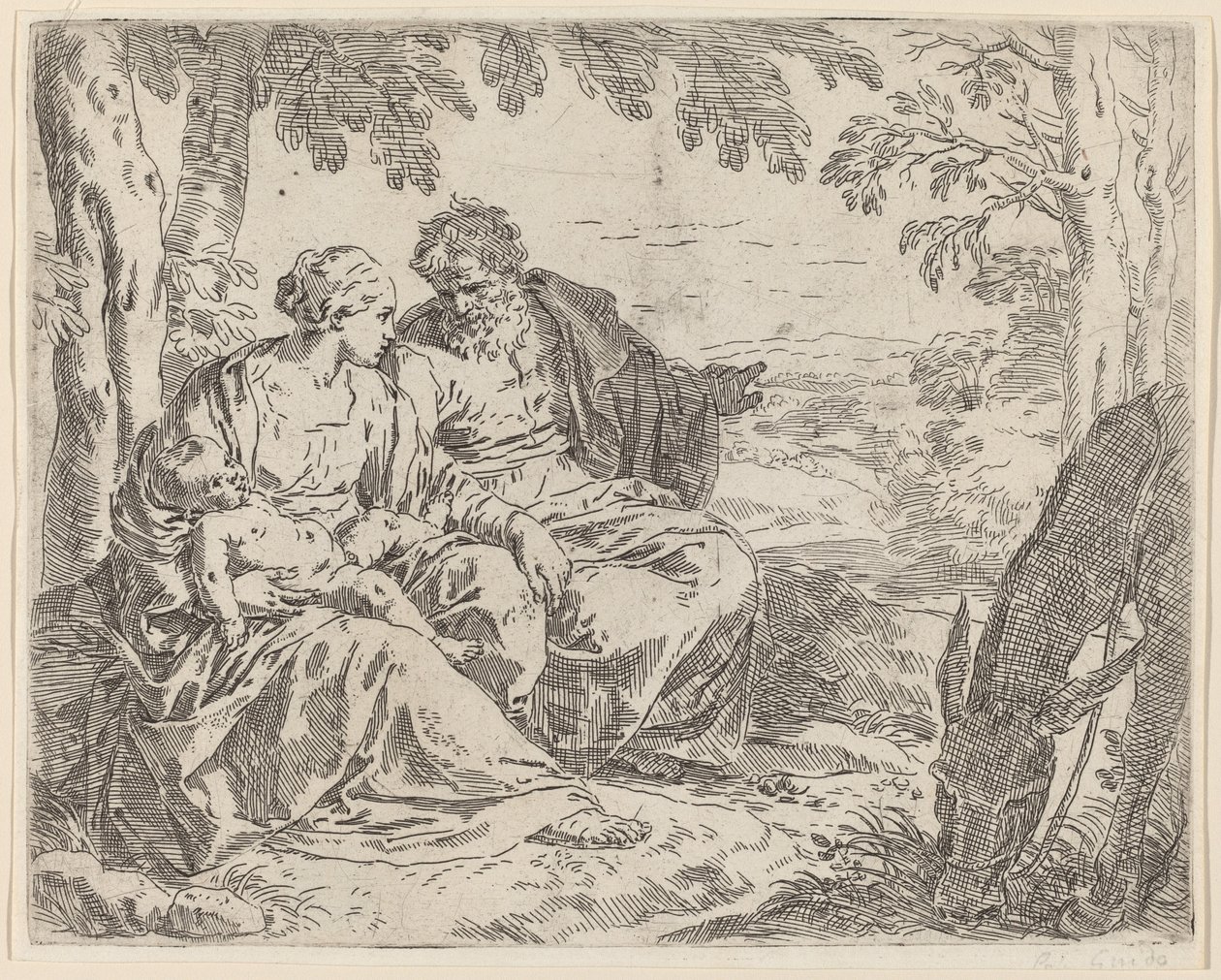 The Rest on the Flight into Egypt by Simone Cantarini