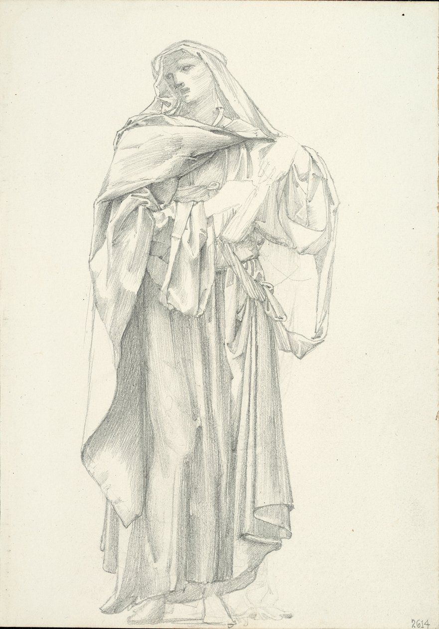 Draped Male Figure (sketchbook #2614) by Sir Edward Burne Jones
