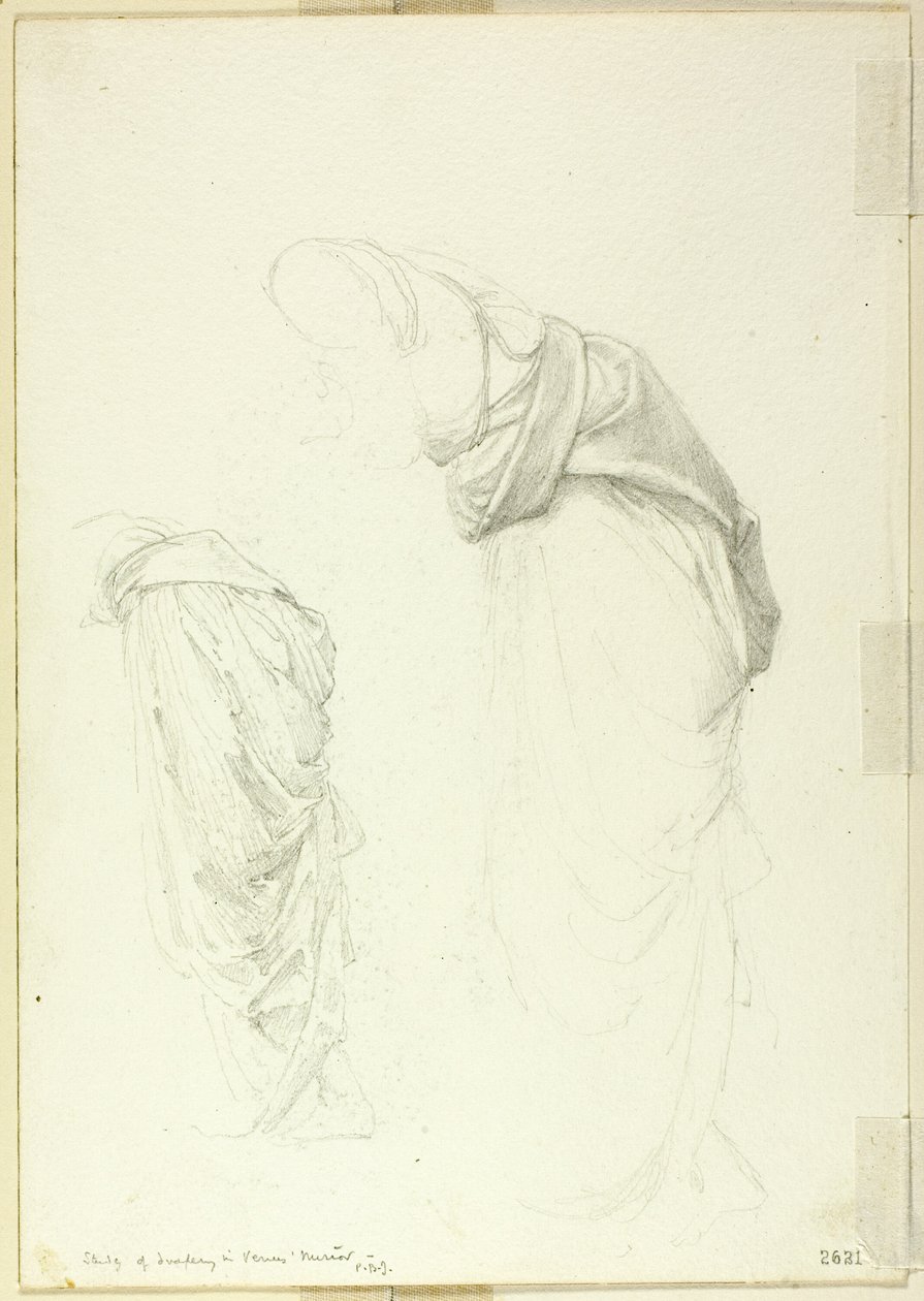 Drapery, Two Studies for The Mirror of Venus by Sir Edward Burne Jones