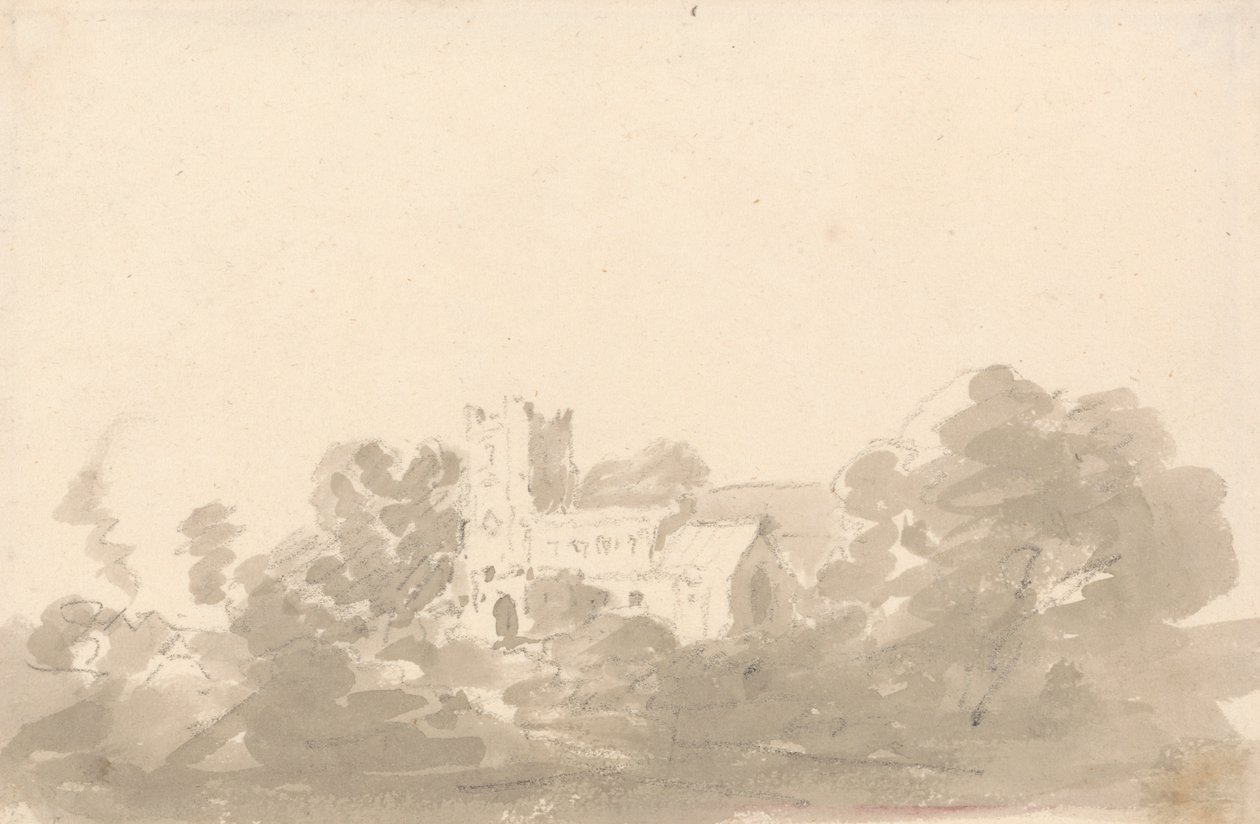 Church in Trees by Sir George Howland Beaumont seventh Baronet