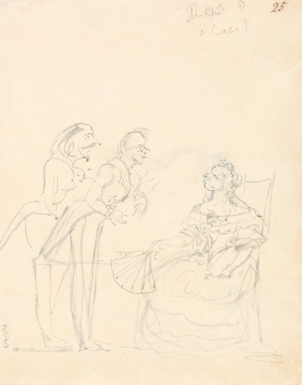 Two Gentlemen Talking to a Seated Lady by Sir John Everett Millais
