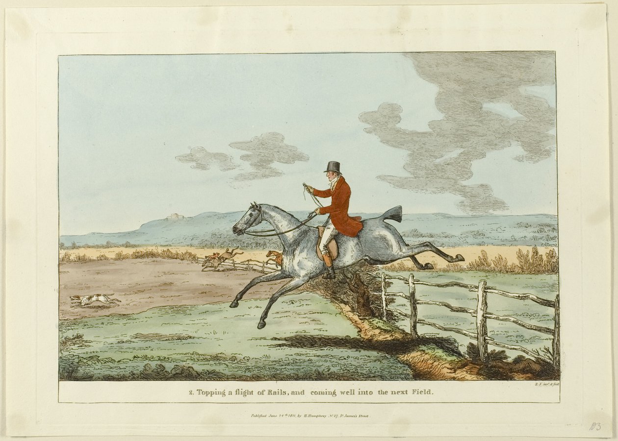 Topping a Flight of Rails, and Coming Well into the Next Field, plate ...