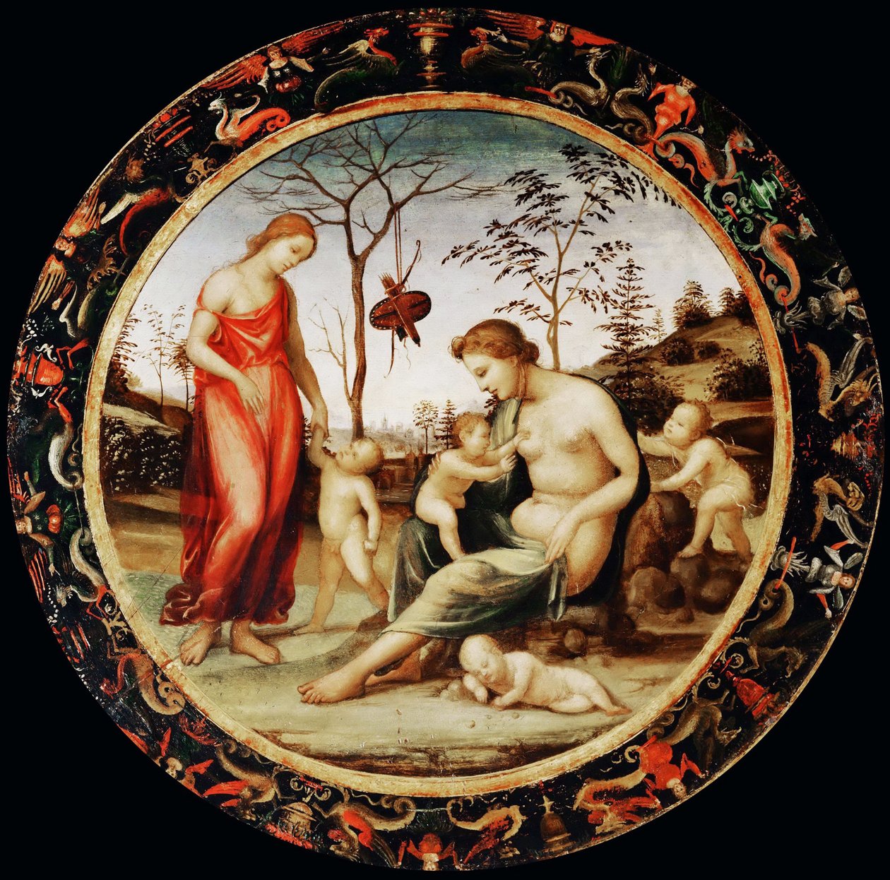 Allegory of Love: Venus Terrestrial with Eros and Venus Celestial with Anteros and Two Cupids by Sodoma