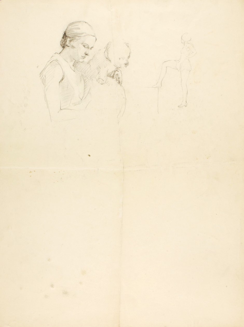 Woman and Dog by Solon H. Borglum