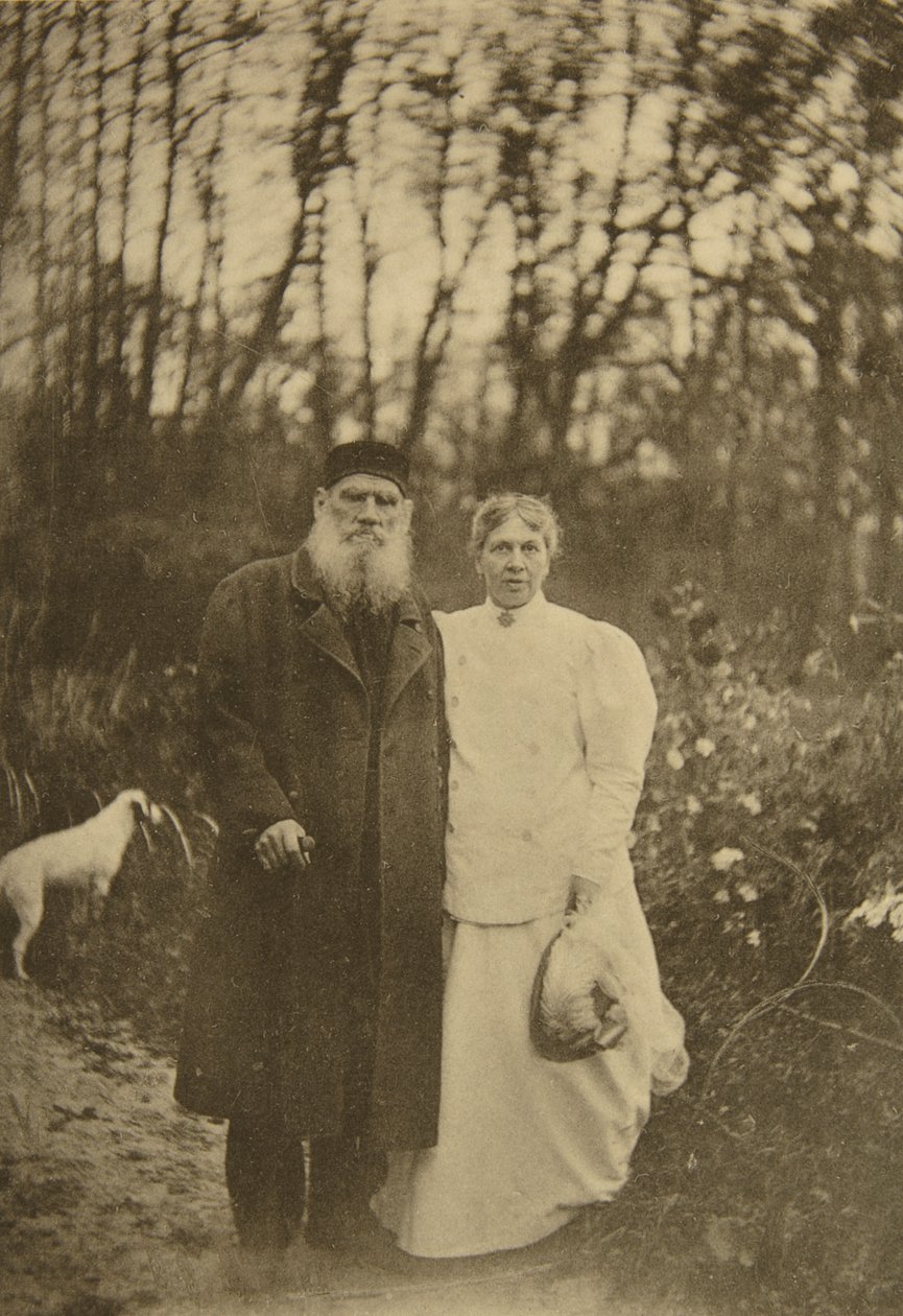 Russian author Leo Tolstoy and his wife Sophia Tolstaya, Russia, 1895 by Sophia Andreevna Tolstaya