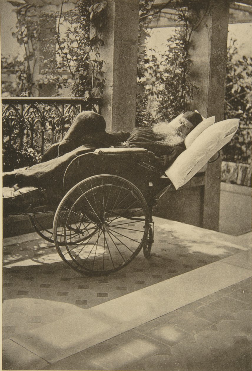 Russian Author Leo Tolstoy Recovering in Gaspra, Crimea, Russia, 1902 by Sophia Andreevna Tolstaya