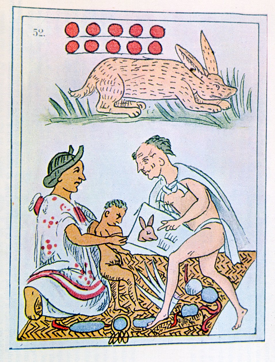 Facsimile of a Page of a Historical Florentine Codex Depicting a Mother ...