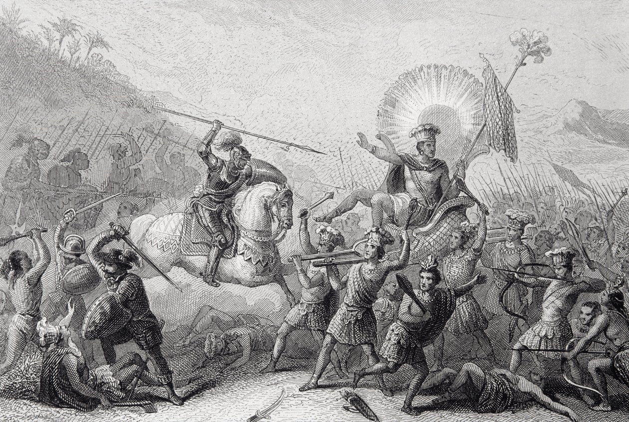 Battle of Otumba, Mexico, 7 July 1520 by Spanish School