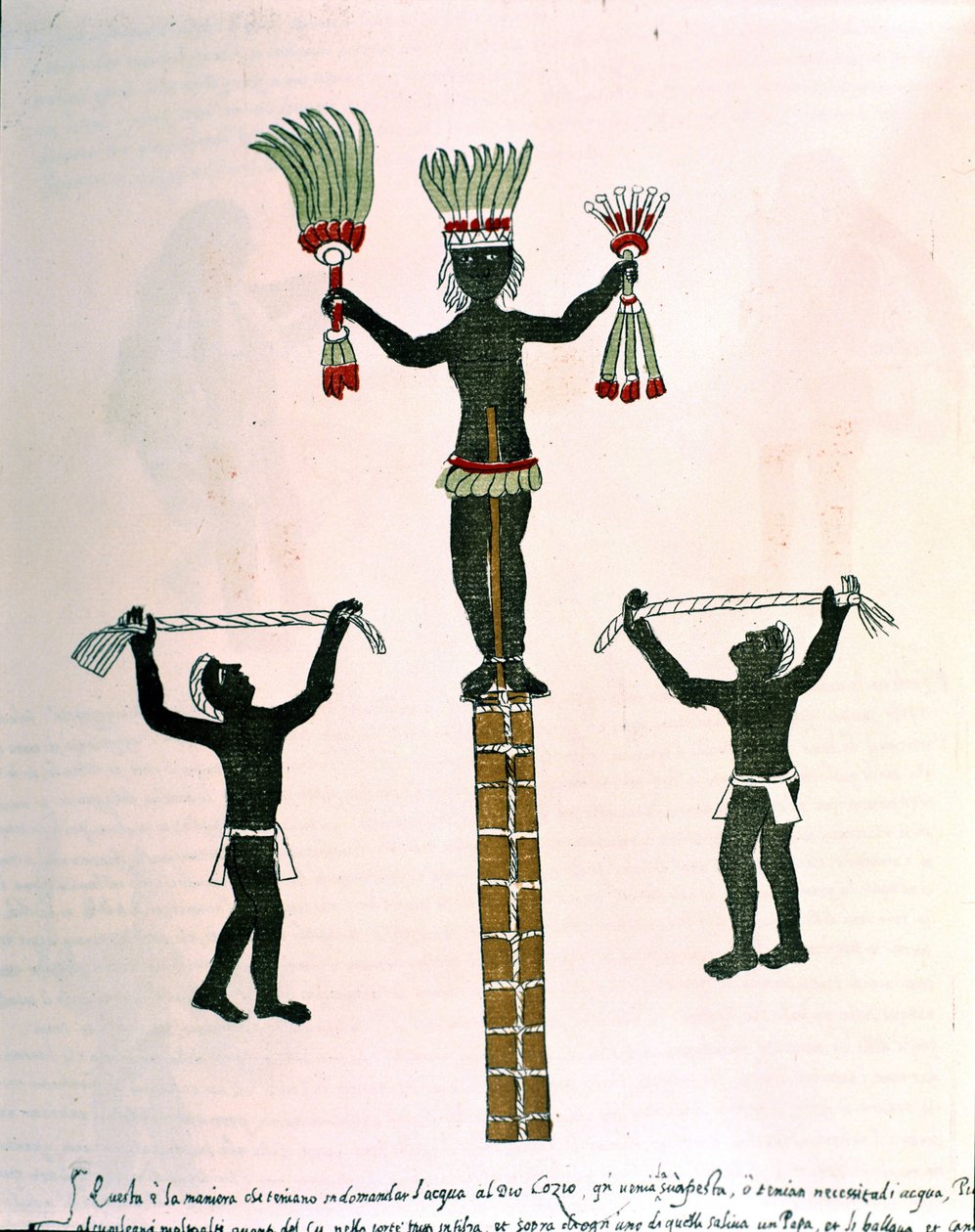 Aztec Games in Codex Vaticanus 3738. Facsimile of the manuscript by Dominican Pedro de los Rios, between 1570 and 1589, Bibl. Vatican. by Spanish School
