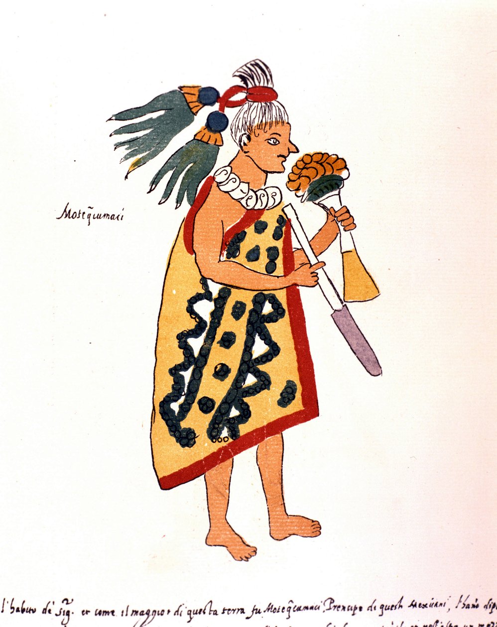 Aztec priest in Codex Vaticanus 3738. Facsimile of the manuscript by Dominican Pedro de los Rios, between 1570 and 1589, Bibl. Vatican. by Spanish School