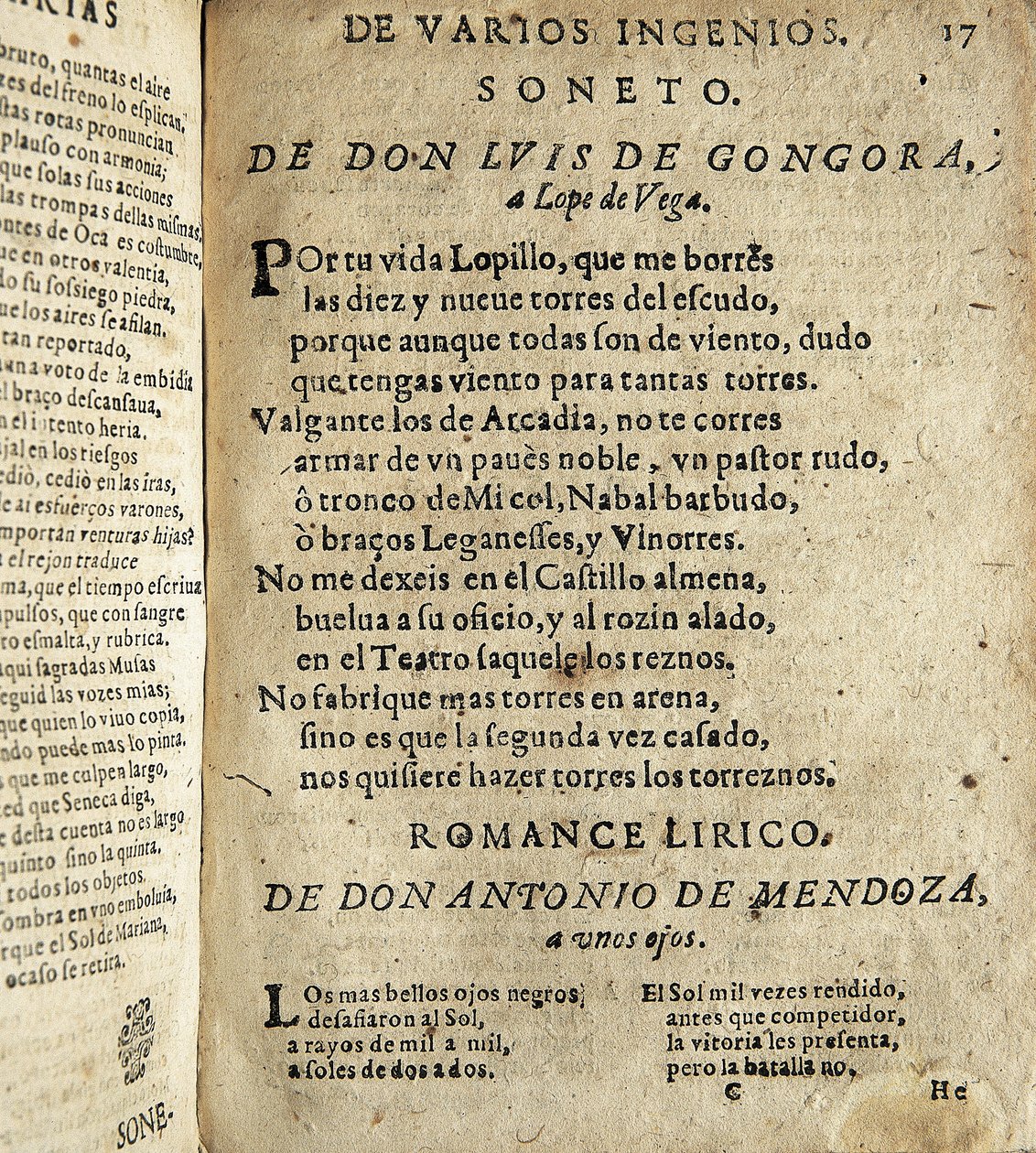 Sonnet to Lope de Vega, poem included in 