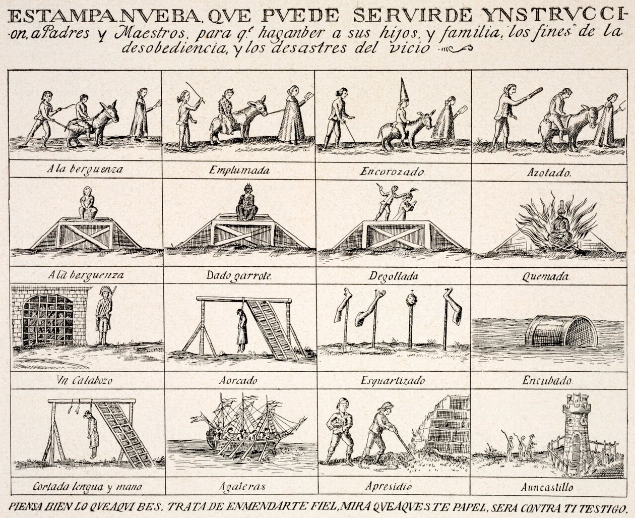 Pictorial treatise on morality by Spanish School