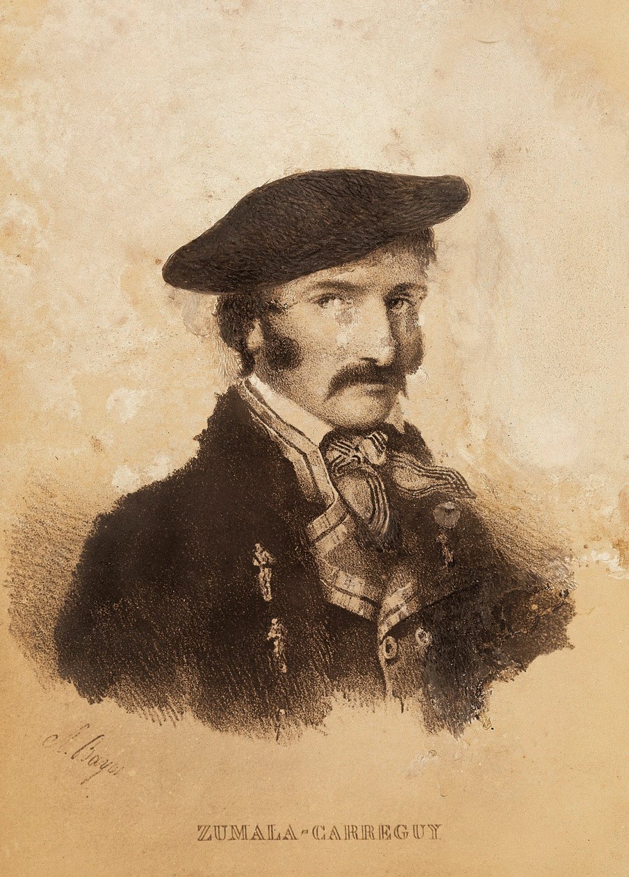 Portrait of Tomas Zumalacarregui (1788-1835), character from the Spanish Campaign or War of Independence and First Carlist War by Spanish School