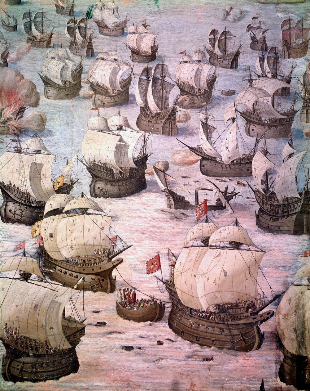 Regatta of Spanish Galleons During an Expedition to the Azores in 1582 by Spanish School