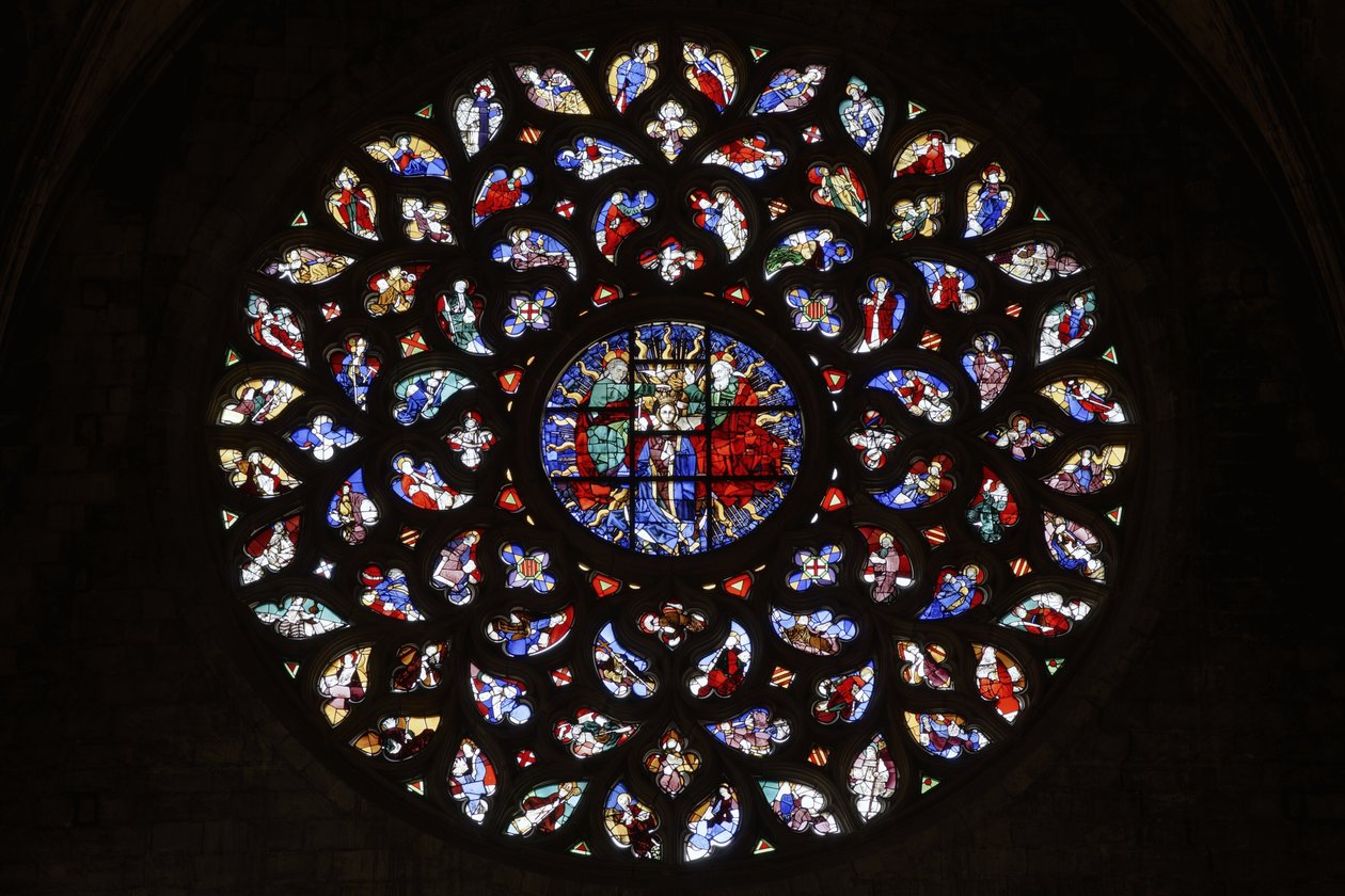 Rose Window Depicting the Assumption of the Virgin, c.1460 by Spanish School