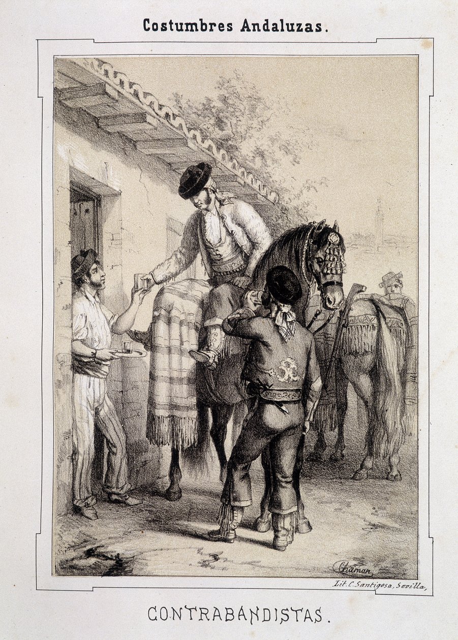 Smugglers, Andalusian Costumes by Spanish School