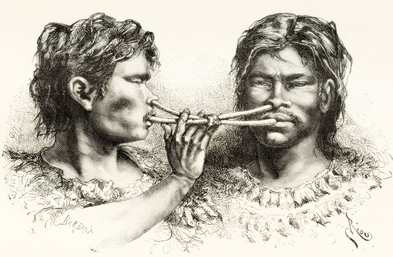 Witoto Indians Taking Snuff by Spanish School