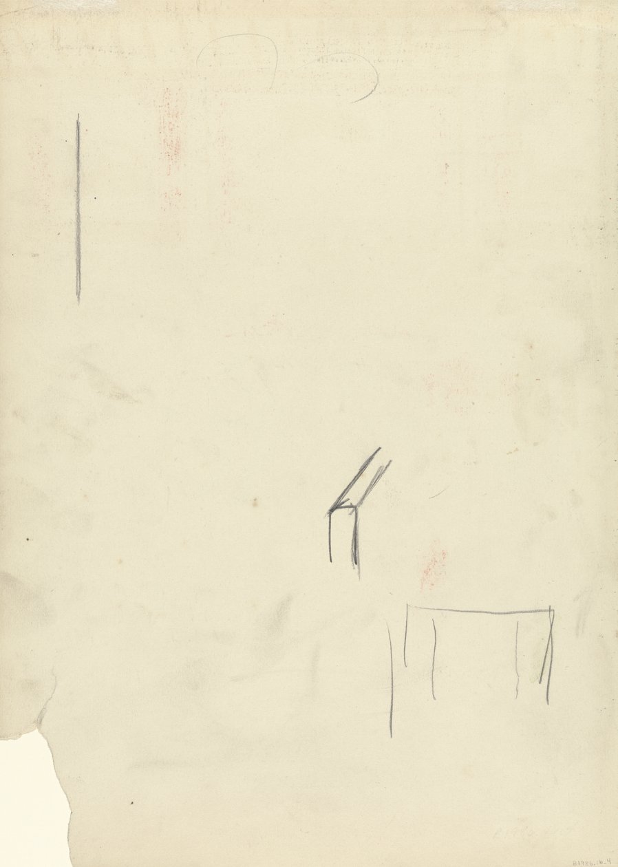 Pencil Sketch of Unidentifiable Object, for the Cave of the Golden Calf by Spencer Frederick Gore