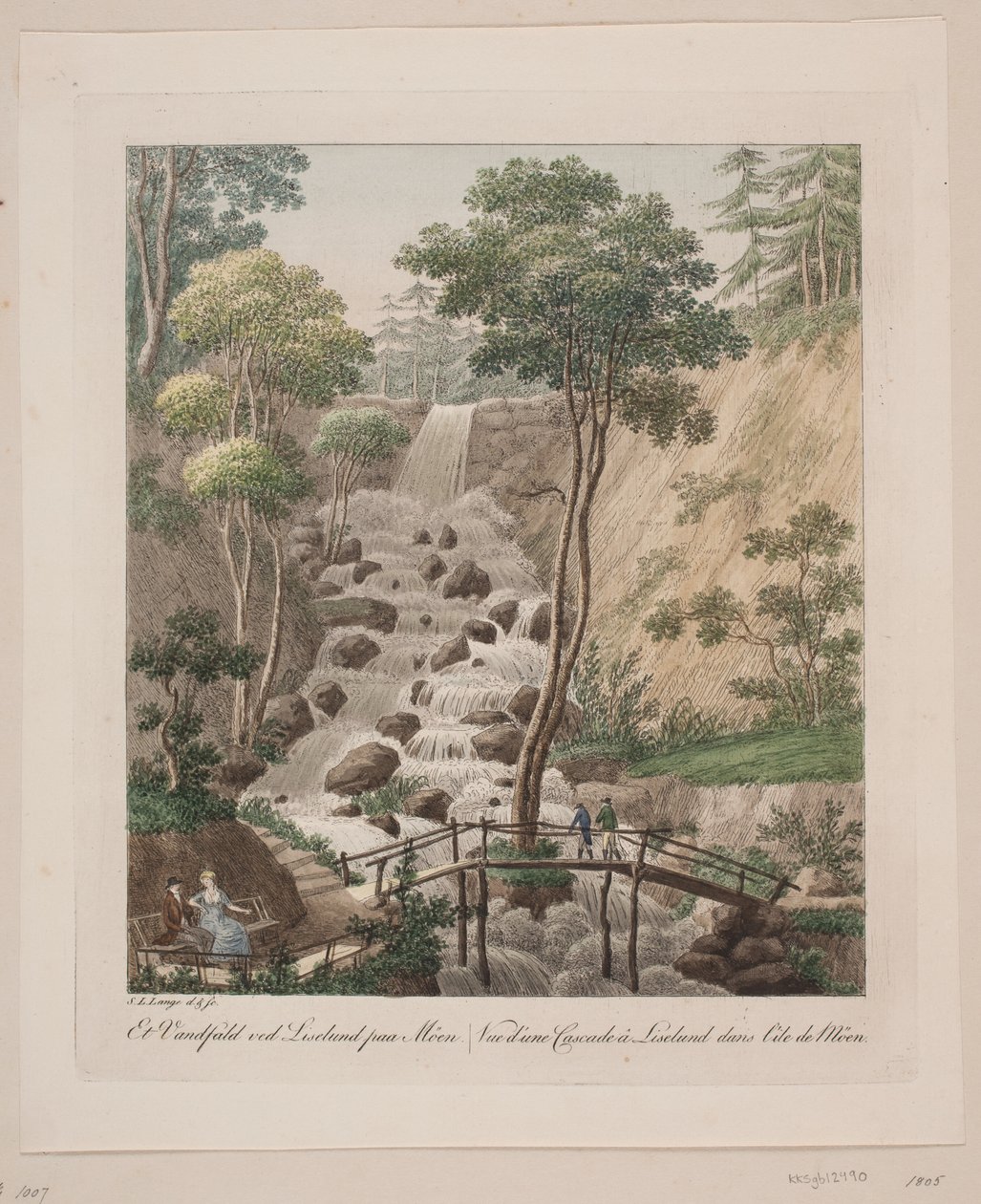 A Waterfall at Liselund on Møn by Søren L. Lange