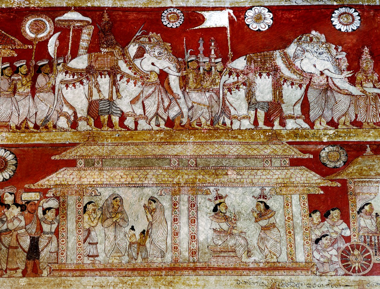Detail of Wall Painting in the Degaldoruwa Vihraya Temple by Sri Lankan