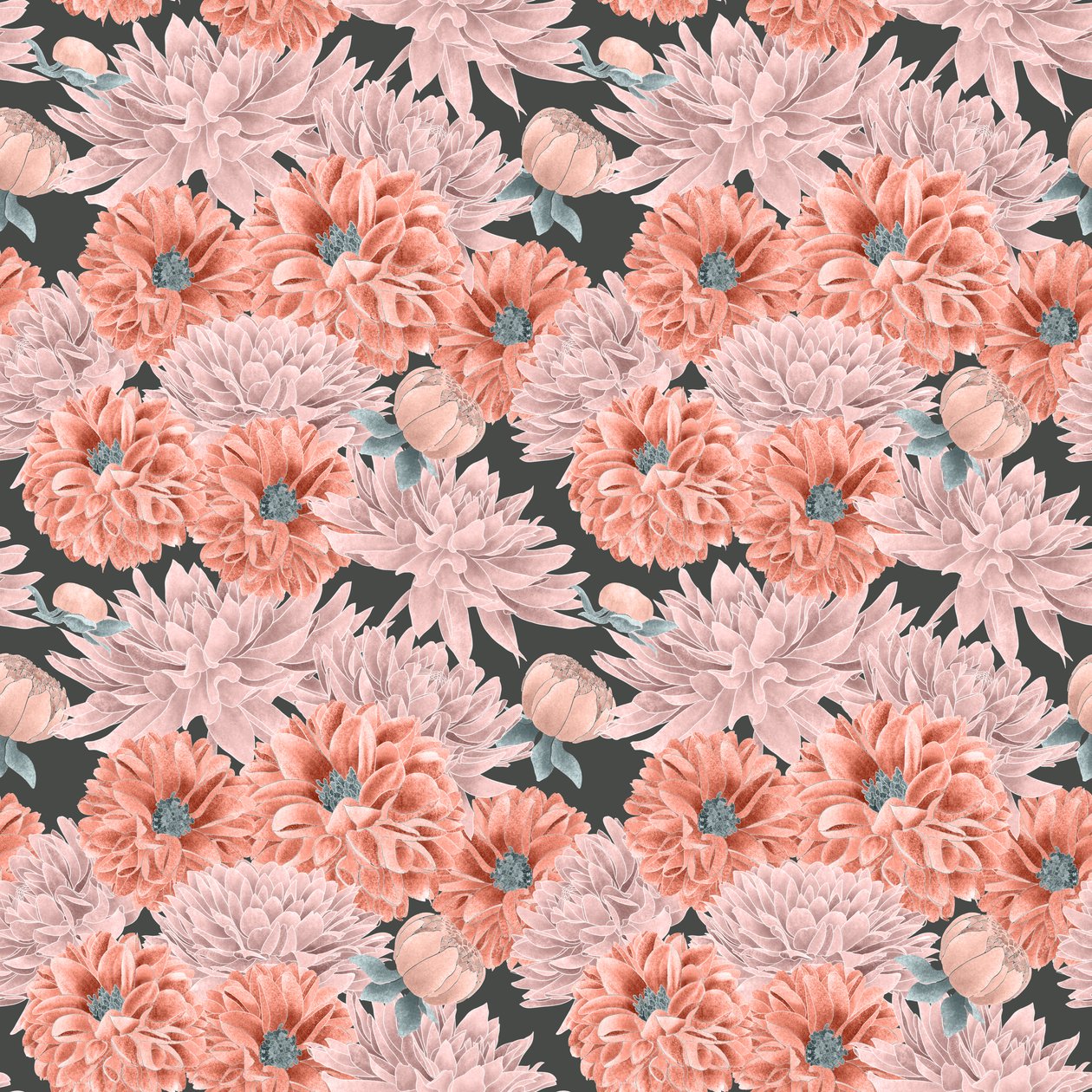 Dahlia Hero Pattern Colorway 1, 2020 by Stacy Hsu