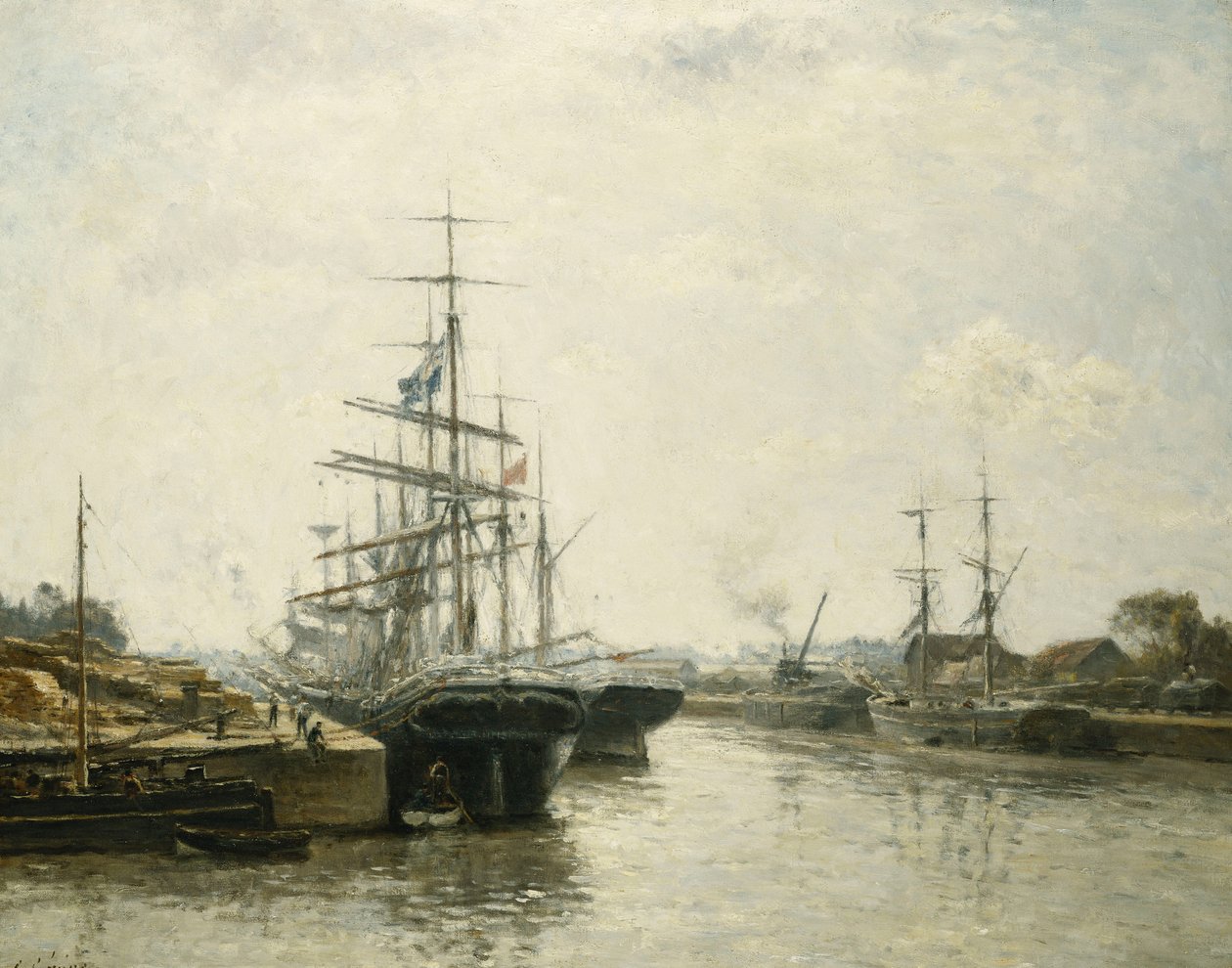 Le Bassin de Caen by Stanislas Victor Edouard Lepine