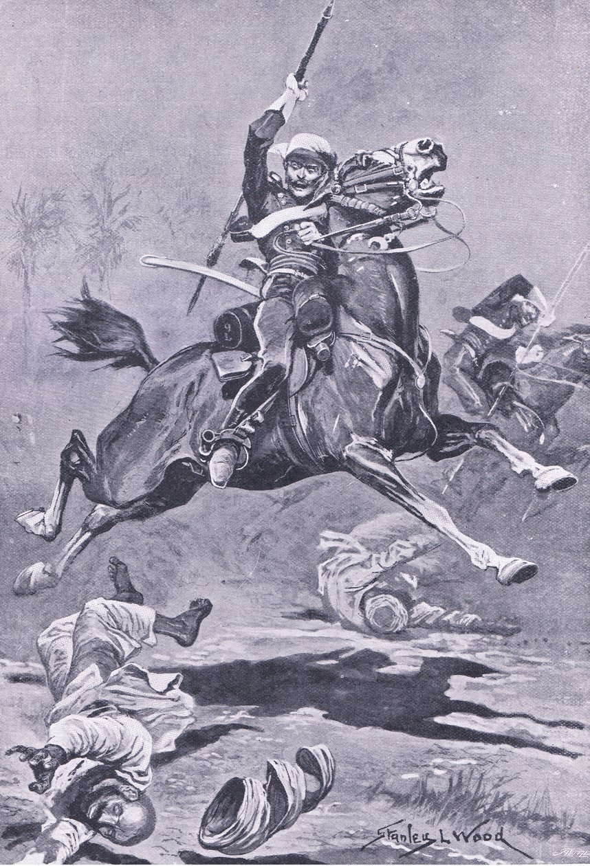 The 9th Lancers at Delhi, 1857 by Stanley L. Wood