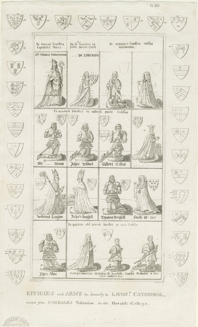 Lichfield Cathedral - Effigies and Arms by Stebbing Shaw