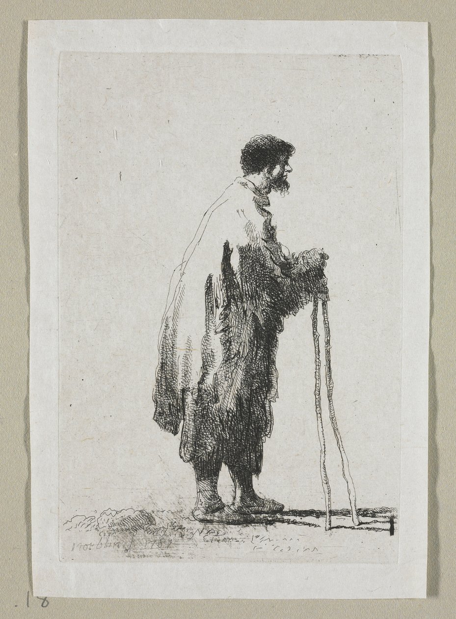 Beggar in Profile Facing Right by Stefan Juliusz Norblin de la Gourdaine