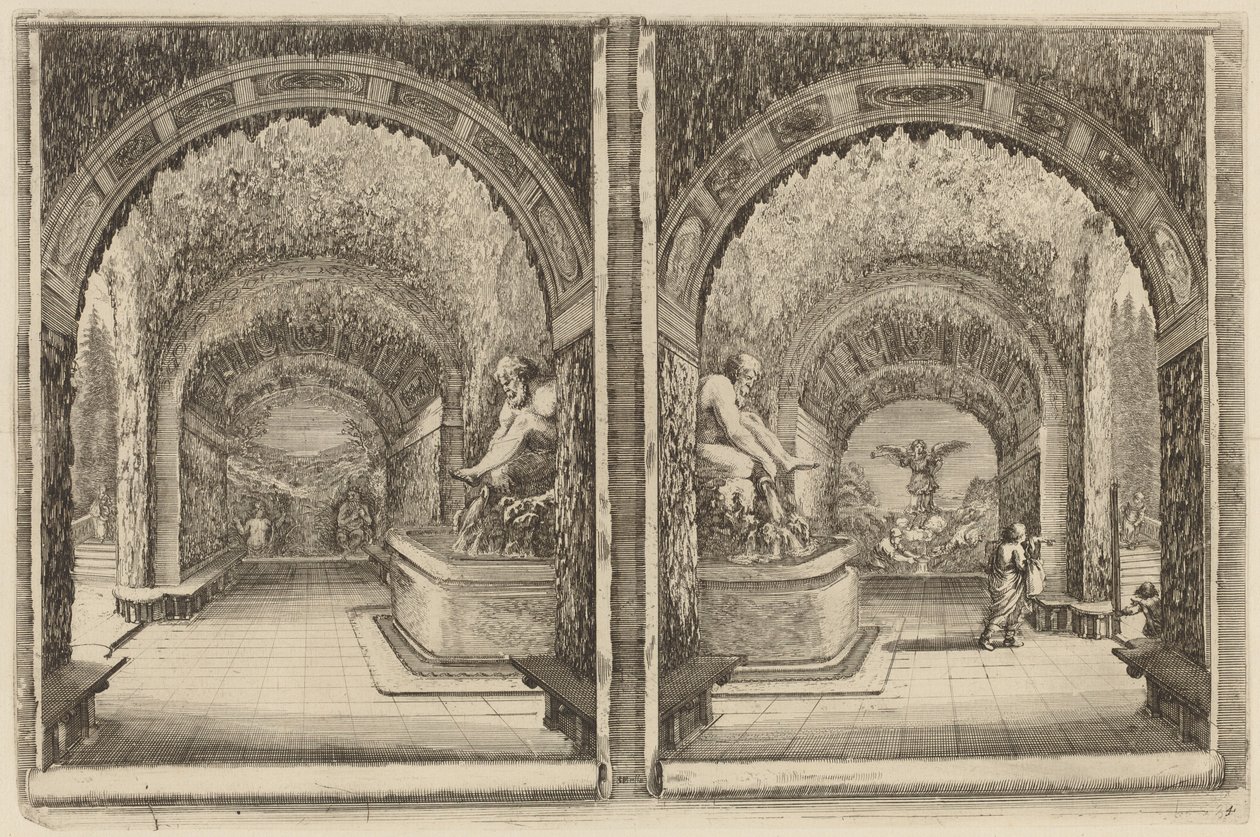A Grotto Seen from Two Different Viewpoints by Stefano della Bella