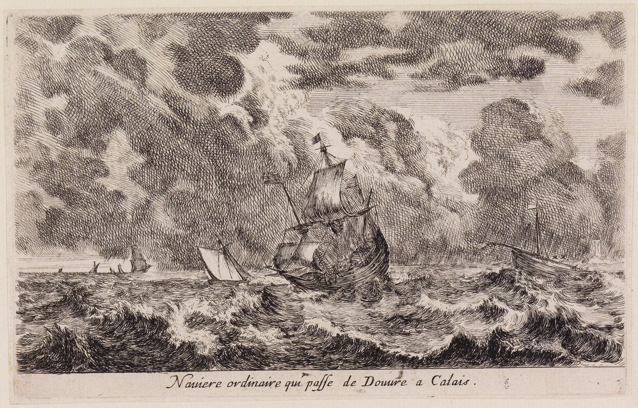 Views of Seaports: Sailing Ship from Dover to Calais by Stefano della Bella