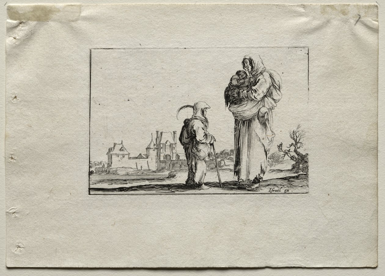 Caprices: Beggar Woman with a Baby and a Little Girl by Stefano della Bella