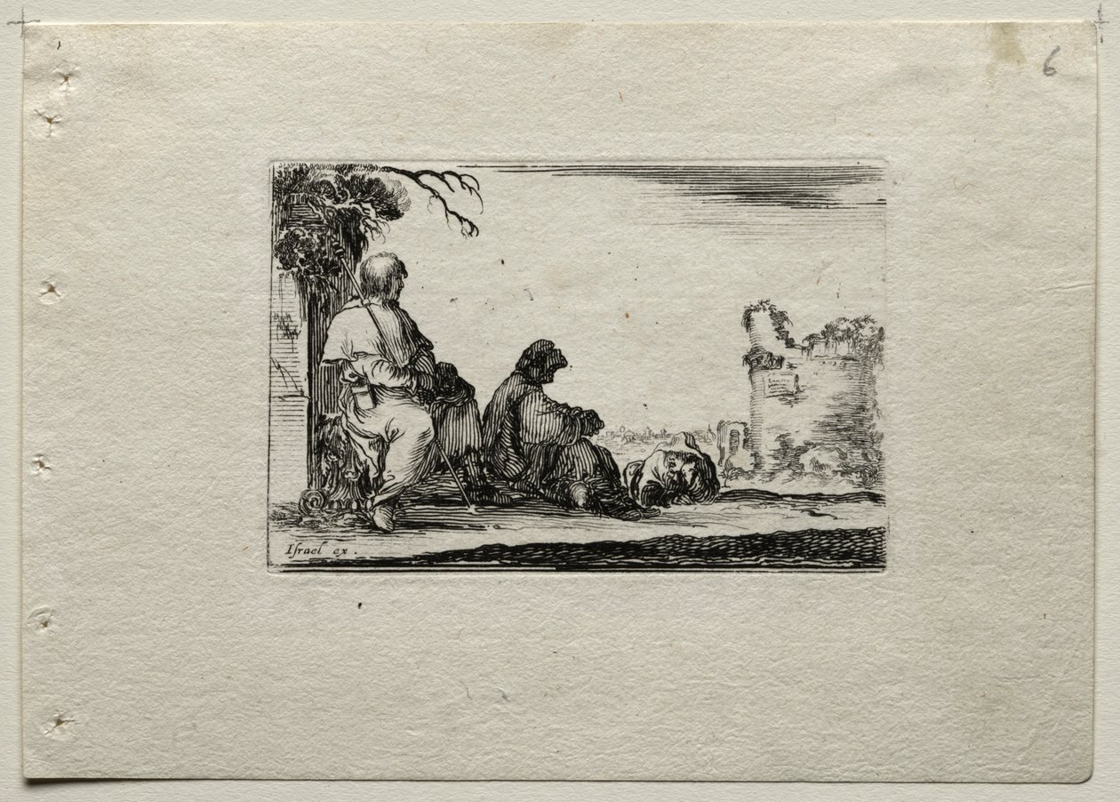 Caprices: Two Pilgrims Resting and a Peasant by Stefano della Bella
