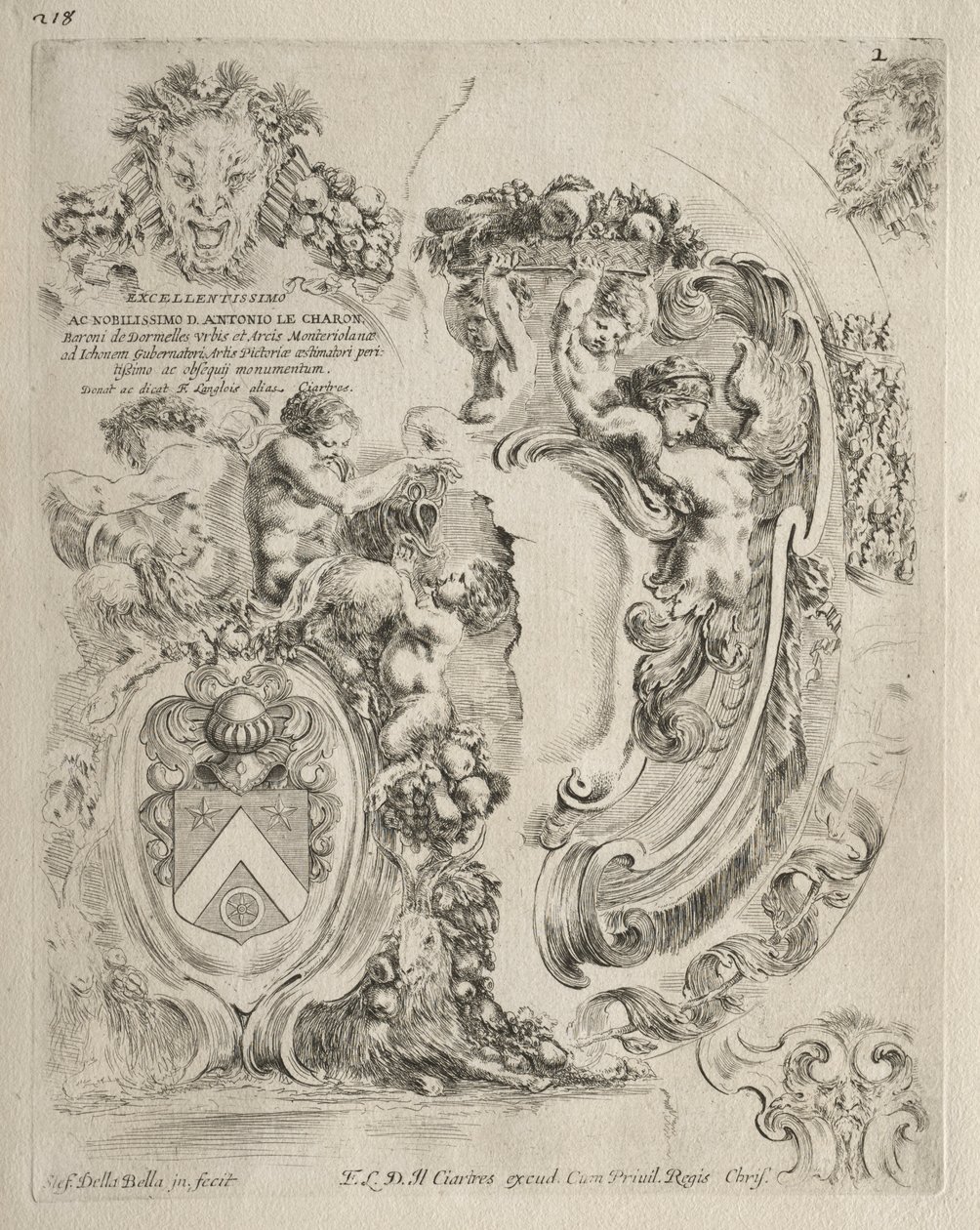 Collection of Various Caprices and New Designs of Cartouches and Ornaments: No. 2 by Stefano della Bella